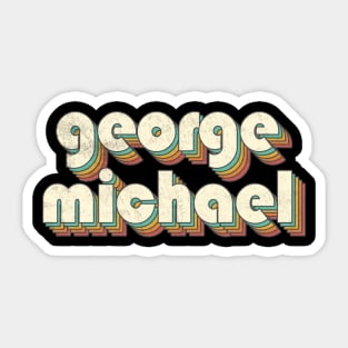 Retro Vintage Rainbow George Letters Distressed Style Sticker